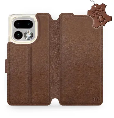 Produktbild von Echtleder Handyhülle für Realme 16 Pro Plus 5G, Mobiwear Leather, Braun