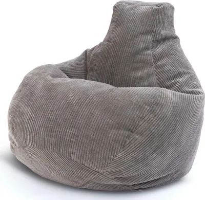 Produktbild von Green Bean® Sitzsack mit Rückenlehne 80x80x90cm - Gaming Chair mit 230L Füllung Cordstoff - Bean Bag Bodenkissen Lounge Sitzhocker Relax-Sessel Gamer Gamingstuhl Hellgrau