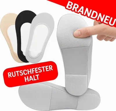 Produktbild von Gel Einlegesohlen Socken Damen rutschfest Fersenkissen Einlagen Fußschutz