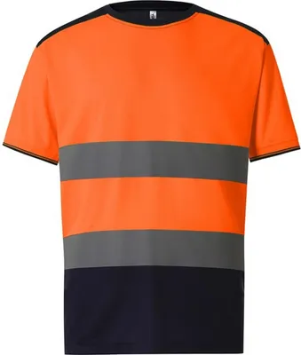 Produktbild von Yoko - "Hi-Vis" T-Shirt für Herren RW7876 (XL) (Orange/Marineblau)