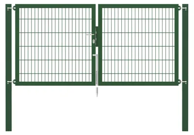 Produktbild von Alberts Doppeltor Flexo Plus mit Zubehör, zum Einbetonieren, grün, Breite 250 cm, Höhe 120 cm, Pfostenstärke 100 x 100 mm