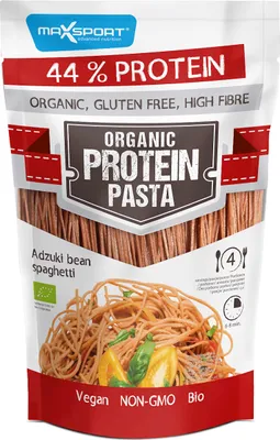 Zdjęcie produktu dla MAKARON PROTEINOWY (Z SOI I FASOLI CZERWONEJ ADZUKI) SPAGHETTI BEZGLUTENOWY200 g - MAXSPORT