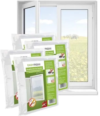 Produktbild von Famanu Insektenschutznetz für Fenster - Selbstklebend und zuschneidbar, 4 Stück