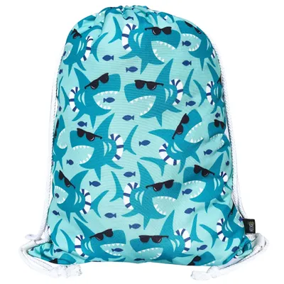 Immagine prodotto di HECKBO Sacca sportiva per bambini con motivo squalo | Sacca palestra per bambini e bambine | Sacca con coulisse per asilo, scuola e sport, 40 × 32 cm