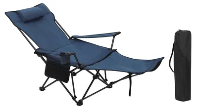 Produktbild von Campingstuhl – Faltbarer Campingstuhl – Strandstuhl – Verstellbare Rückenlehne – Mit Fußstütze