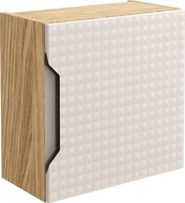 Produktbild von Hängender Badezimmerschrank 35 Cm, 1 Tür, Beige Eiche Mdf, Modern Gefräst