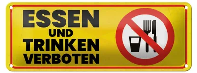 Produktbild von Blechschild Hinweis 27x10 cm Essen und Trinken Verboten Schild