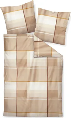 Produktbild von Janine Design Mako-Satin Bettwäsche-Garnitur moments 98106 Farbe walnuss sand Größe 240x220+2x80x80 cm