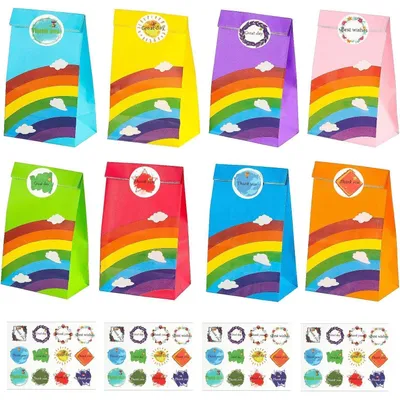 Immagine prodotto di Sacchetti di carta per feste di compleanno per bambini, confezione da 40 pezzi, piccoli, colorati, ideali come sacchetti regalo o bomboniere per bambini