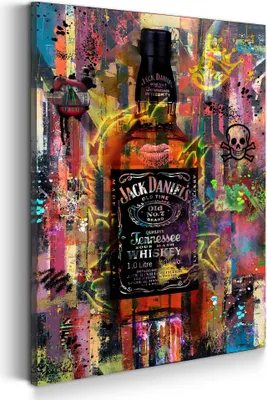 Produktbild von Whiskey Abstract Style Wandbild Leinwandbild Kunstdruck XL Deko: 100x150x4cm