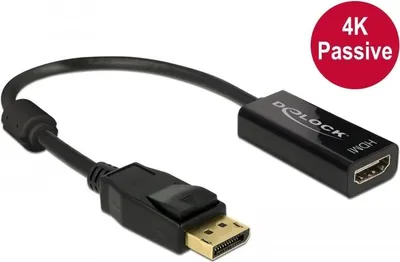 Zdjęcie produktu dla DeLOCK 62609, 0,2 m, DisplayPort, HDMI, Męska, Żeńska, Prosty