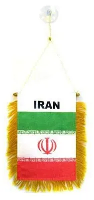 Mini-Fahne Iran 15x10 cm Polyester 100D mit Saugnapf
