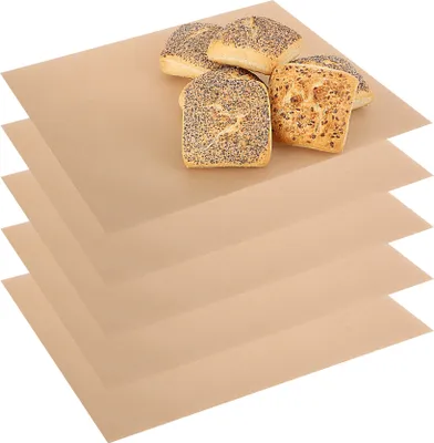 Produktbild von com-four® 5x Dauerbackfolie aus Teflon - wiederverwendbares Backpapier - backofengeeignet bis 260 °C - zuschneidbare Antihaft-Backofenfolie - spülmaschinengeeignet