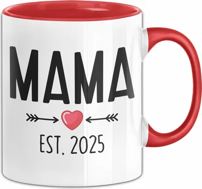 Produktbild von Trendation - Du Wirst Mama 2022 Tasse Geschenk Schwangerschaft Verkünden Mutter Überraschung Baby Kaffeetasse Mutter 2022 (Rot)