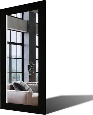 Produktbild von 80x140 Rechteckig Rustikal Wandspiegel mit Rahmen massivholz Eichenholz mit Beleuchtung Vertikal | Individuell Spiegel Nach Maß | PLDR225 Oak Black Gealterte Oberfläche
