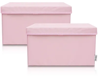 Produktbild von Lifeney 2-Set Aufbewahrungsbox Kinder (37x25x21cm) I Aufbewahrungskorb für Kinderzimmer und Wohnbereich I Kinder Aufbewahrungskiste (Rosa)