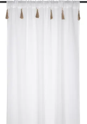 Zdjęcie produktu dla Firana IBIZA z dekoracyjnymi chwostami,140 x 260 cm