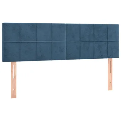 Image de vidaXL Têtes de lit 2 pcs. Bleu foncé 72x5x78/88 cm velours