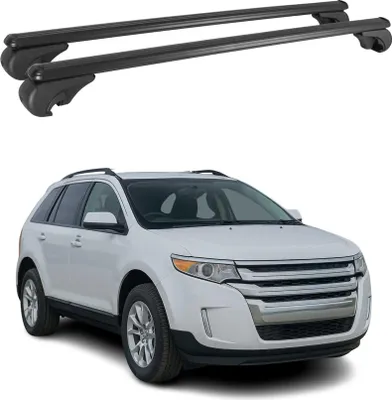 Image de Barres de toit Transversales pour Ford Edge 2007-2014 Aluminium Noir