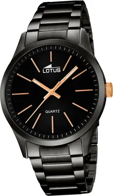 Image de Lotus mens montre élégante L18162/2 acier montre-bracelet minimaliste noir D2UL18162/2