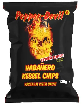 Produktbild von Pepper-Devil Habañero Kessel Chips 125g