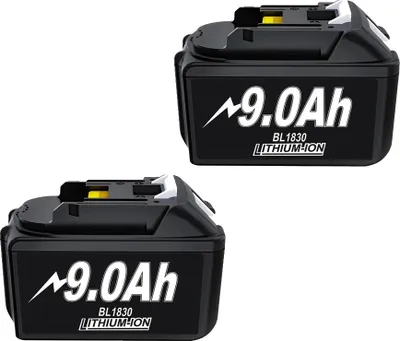 Produktbild von Ersatzbatterie, hohe Kapazität, kompatibel mit Elektrowerkzeugen, 2 9.0Ah, 18V