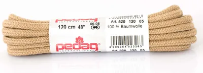 Obrázok produktu pre Šnúrky do topánok Pedag, okrúhle, hrubé, 120 cm, béžové