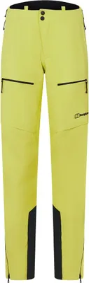 Gelbe Berghaus Extrem Vanguard Gtx Hose für Damen mit schwarzen Reißverschlüssen und Einsätzen an den Beininnenseiten