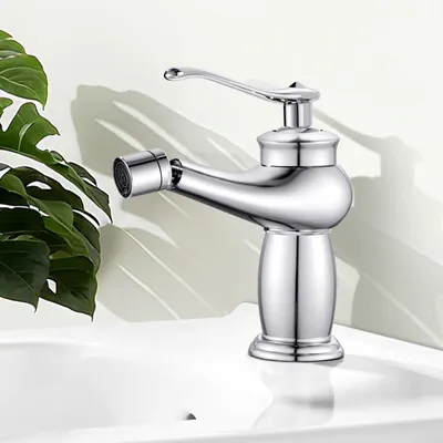 Bidet-Einhebelmischbatterie, verchromt, Messing, 360° schwenkbar