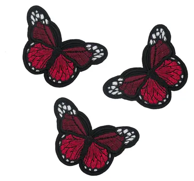 Produktbild von 3 Schmetterling Aufbügler, Applikation, 48x70mm, freie Farbwahl