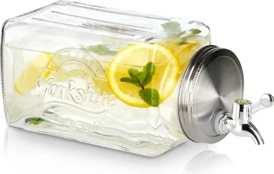 Immagine prodotto di Distributore di bevande in vetro con rubinetto, 3,3 l per frigorifero