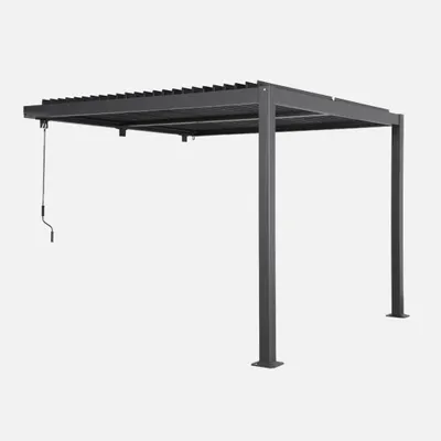 Produktbild von sweeek - Bioklimatische Wand Pergola mit Lamellendach Palace 3x3m  - Anthrazit