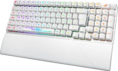 Obrázok produktu pre ASUS ROG Strix Scope II 96 RX Wireless, 96%, Káblový a bezdrôtový, USB + RF Wireless + Bluetooth, Optický spínač klávesov, RGB LED, Biela