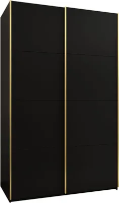 Produktbild von MEBLE KRYSPOL LUX 1 Kleiderschrank - 245,5x160x64cm - Schwarz, Schwarz, Gold