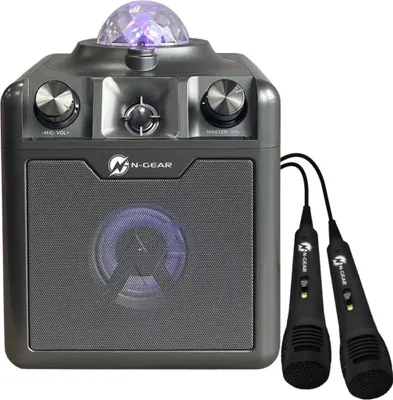 Image de N-GEAR Disco Star 710 Space Grey - Enceinte Bluetooth - Karaokeset - Partybox met Sterrenprojector & 2 Microfoons