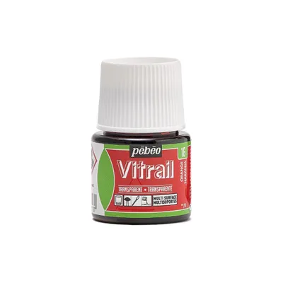 Image de Peinture transparente pour verre Pebeo Vitrail, 45 ml, 16 Orange