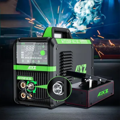 Image de Appareil de soudage multiprocédés - AIT250P AC/DC TIG/MMA 5-en-1 - TIG HF - Impulsion numérique 2T/4T - Onduleur IGBT - 10-200 A TIG - 20-180 A MMA - 220 V, prise UE