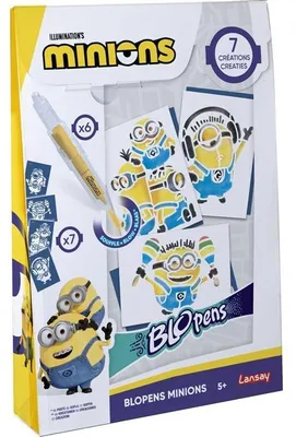 Zdjęcie produktu dla Zestaw szablonów do malowania Blopens Minions, Lansay, od 5 lat, zmywalne kredki