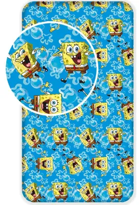 Produktbild von Bettlaken Sponge Bob Blau 90x200x25 cm