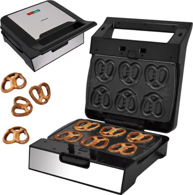 Zdjęcie produktu dla Syntrox Multimaker Mini Pretzel Maker MM-1400W Gusto z zestawem wymiennych płyt
