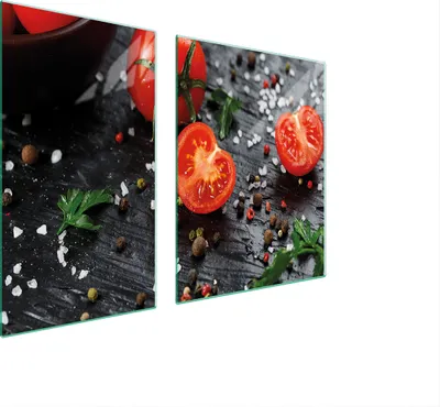Immagine prodotto di Piastre copriforno 2 pezzi 100x52 Vetroceramica copriforno vetro tagliere pomodoro legno