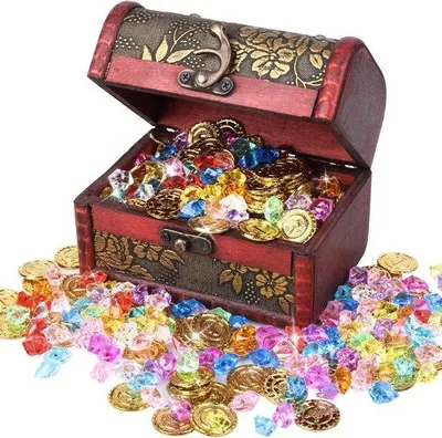 Produktbild von Piratenschätze 201 Teile Edelsteine Goldmünzen Schatzkiste Dekoration
