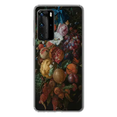 Produktbild von MuchoWow® Handyhülle Schutzhülle Hülle für Huawei P40 Pro Früchte und Blumen - Gemälde von Jan Davidsz. de Heem Silikon Softcase Handy Hülle - Schutz