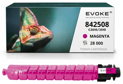 Image de Cartouche de toner compatible Evoke pour les imprimantes Ricoh C3010/3510M, couleur magenta, rendement de 28 000 pages, compatible avec les modèles IM C3010 C3510