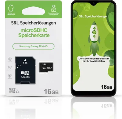Produktbild von microSD Speicherkarte S&L für Samsung Galaxy M14 4G - Speicherkapazität: 16 GB
