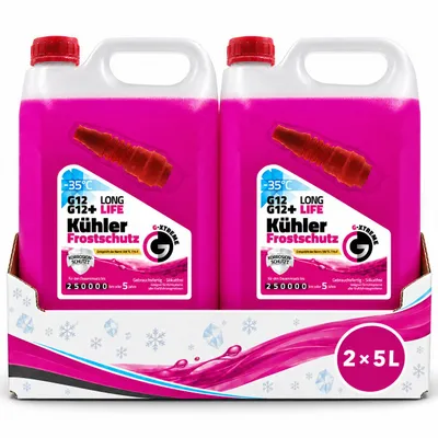 Produktbild von 2x5L Kühlmittel G12 G12+ 10L Kühlerfrostschutz bis -35°C Longlife 5 Jahre gebrauchsfertig VW TL 774-F, KI-generiertes Bild
