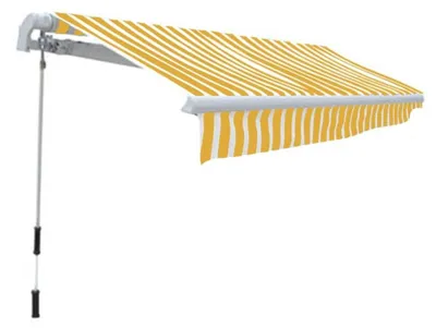 Immagine prodotto di tenda a bracci pieghevoli vidaXL a comando manuale 300 cm giallo/bianco