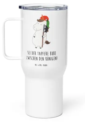Produktbild von Mr. & Mrs. Panda Kaffee-to-go-Becher Einhorn Junge - Weiß - Geschenk, Thermobecher, To-Go-Becher, Unicorn, Einhörner, Teetasse, Thermos-Becher, Bube, thermosbecher