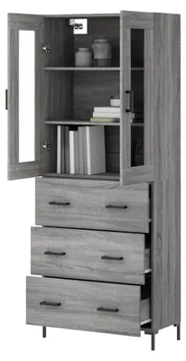 Produktbild von Highboard Grau Sonoma 69,5x34x180 cm Holzwerkstoff