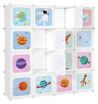 Immagine prodotto di Armadio per bambini a tema spaziale – scaffale a cubo – 123 x 31 x 123 cm